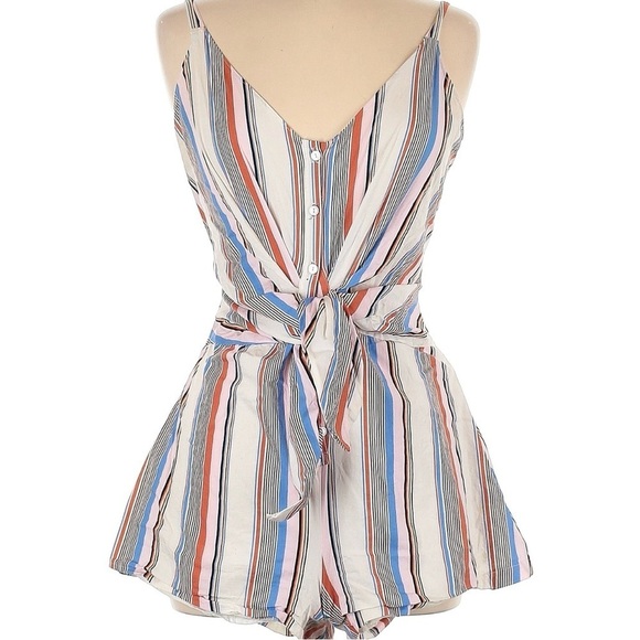 NWT Lush Multicolor Striped Shorts Romper Size Large - Picture 15 of 15